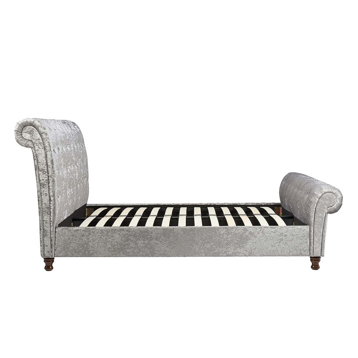 Castello Steel Sleigh Fabric Bed Frame Grey – image 8