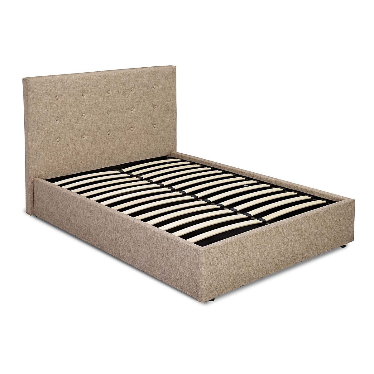 Lucca Beige Upholstered Bed Frame Beige – image 2
