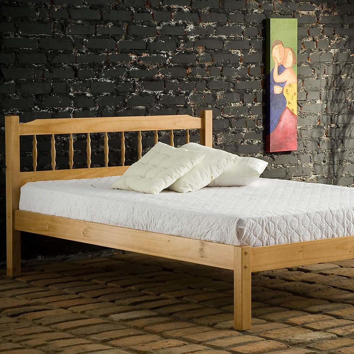 Santos Antique Pine Bedstead Natural – image 5