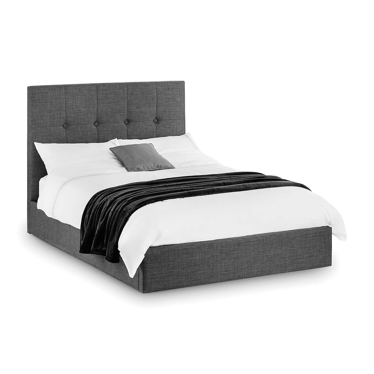 Sorrento Slate Grey Upholstered Bed Frame Grey – image 2
