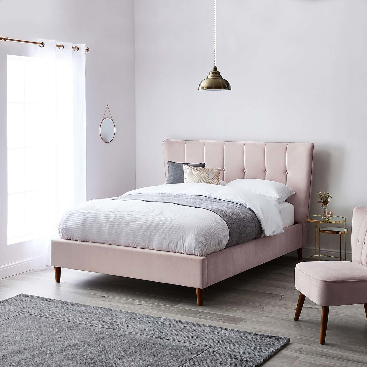 Isla Velvet Bed Frame - Blush Blush – image 2