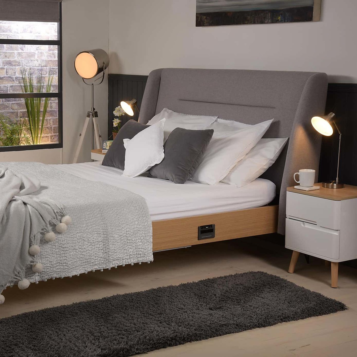 Snor Smart Bed Frame Grey and Brown – image 2