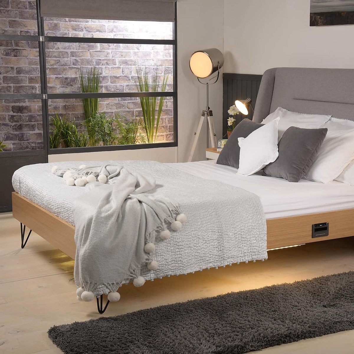 Snor Smart Bed Frame Grey and Brown – image 3