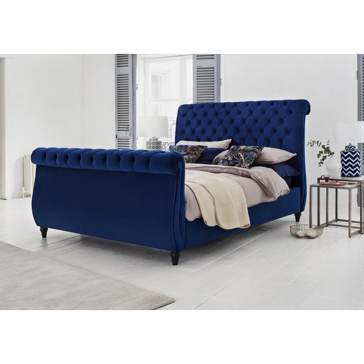 Churchill High Foot End Bed Frame - Double - Teal - By Furniture Village – image 2