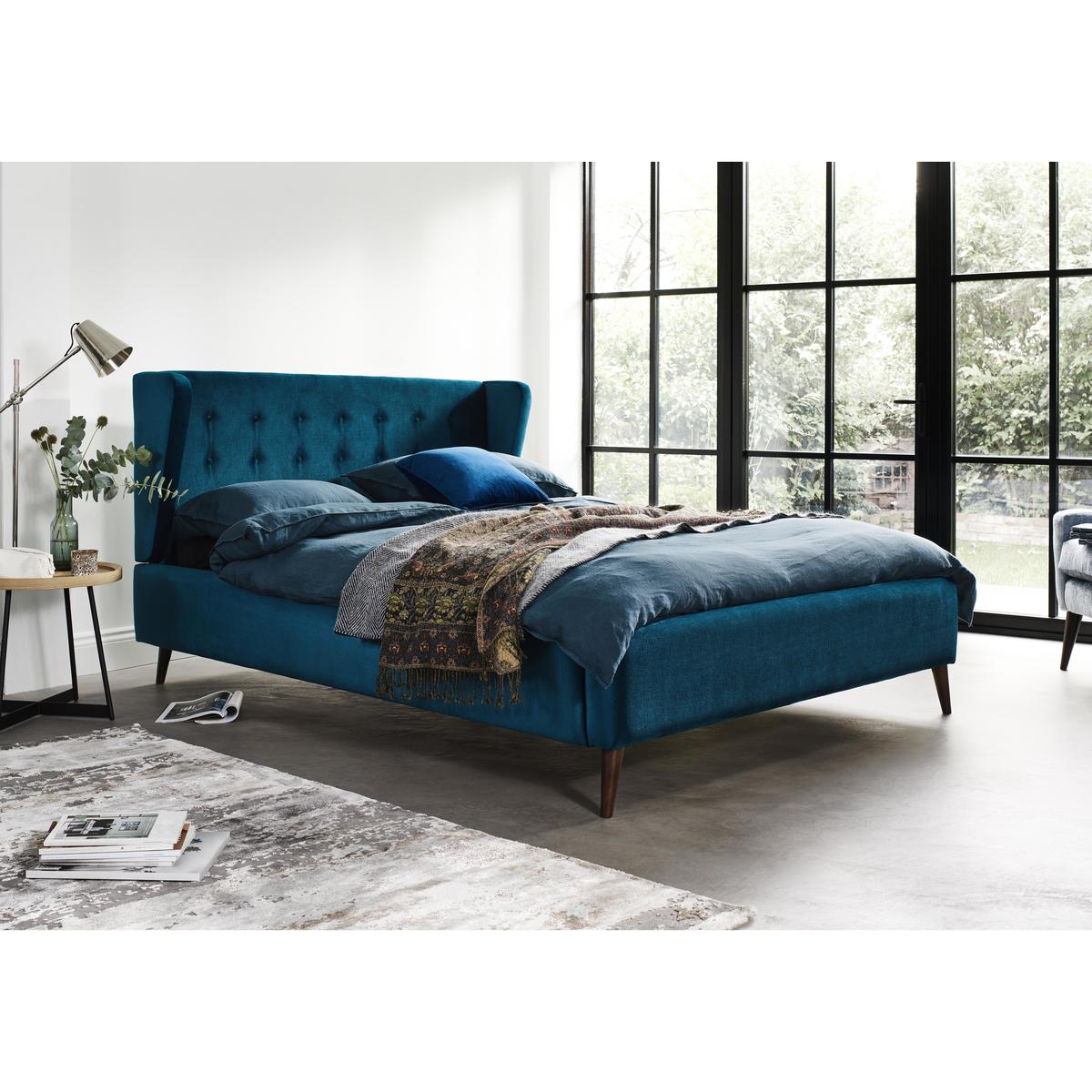 Bilbao Fabric Bed Frame - Double - Green – image 2