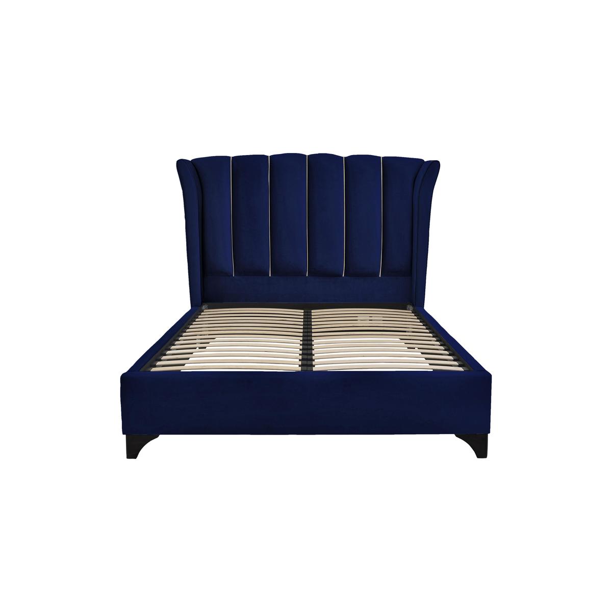 Ariel Velvet Bed Frame - Double - Blue - By Furniture Village – image 2