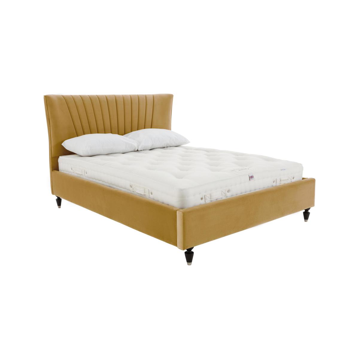 Narla Velvet Bed Frame - Super King - Yellow - By Furniture Village – image 1