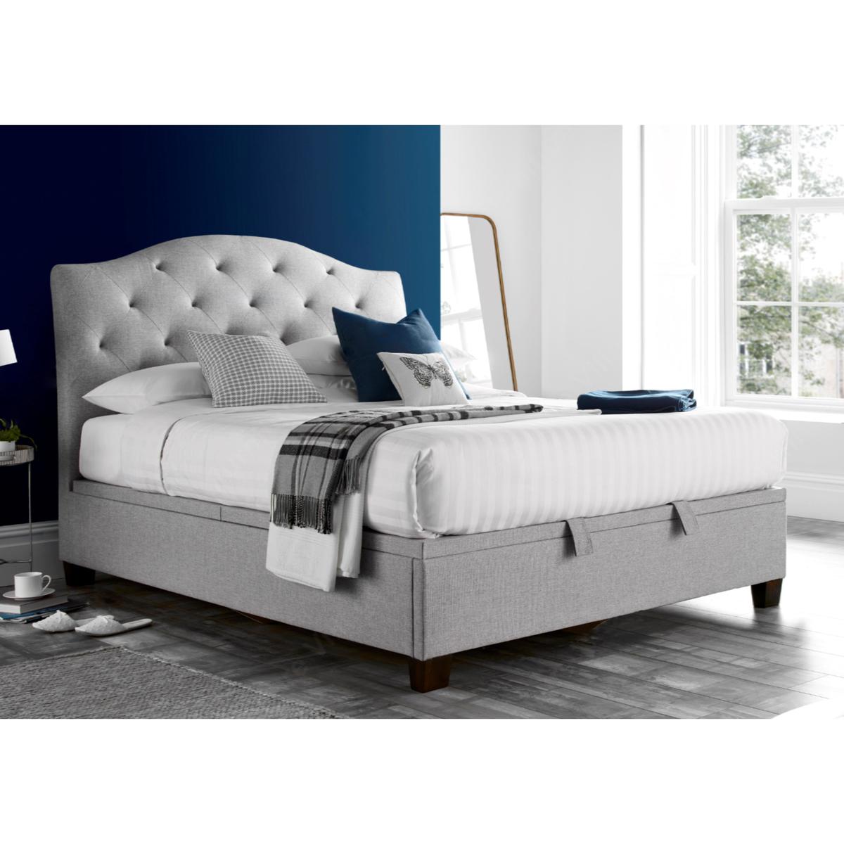 Ellie Ottoman Bed Frame - King Size - Grey - By Furniture Village – image 2