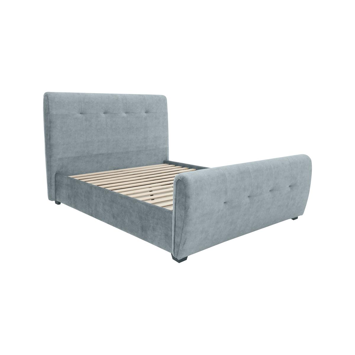 Tampa Brushed Velvet Bed Frame - King Size - Blue - By Furniture Village – image 1