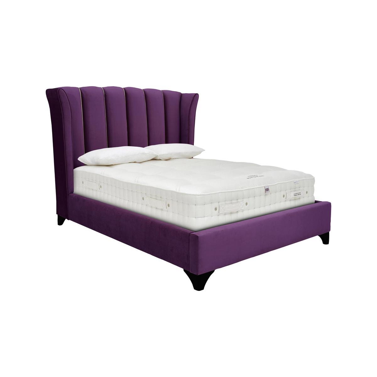 Ariel Velvet Bed Frame - King Size - Purple - By Furniture Village – image 1