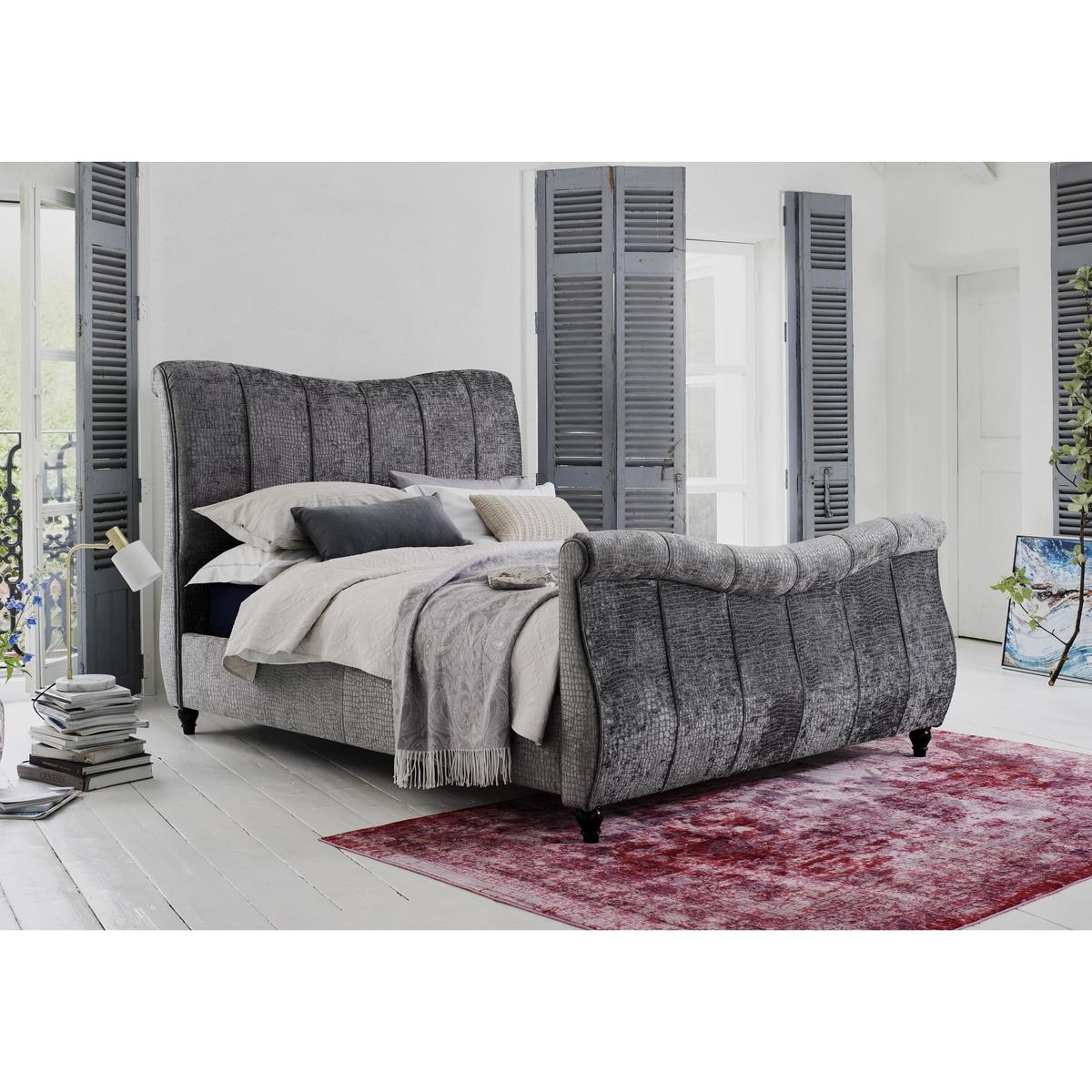 Belle Bed Frame - Double - Purple - By Furniture Village – image 2