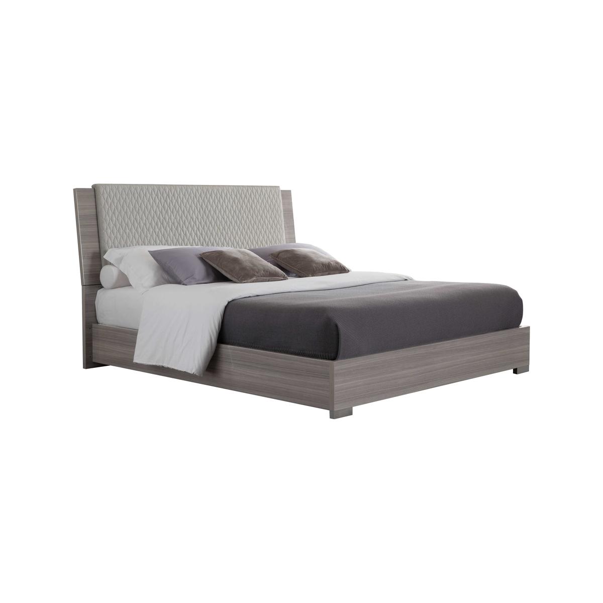ALF - Movado Bed Frame with Upholstered Headboard - Super King - Grey – image 1