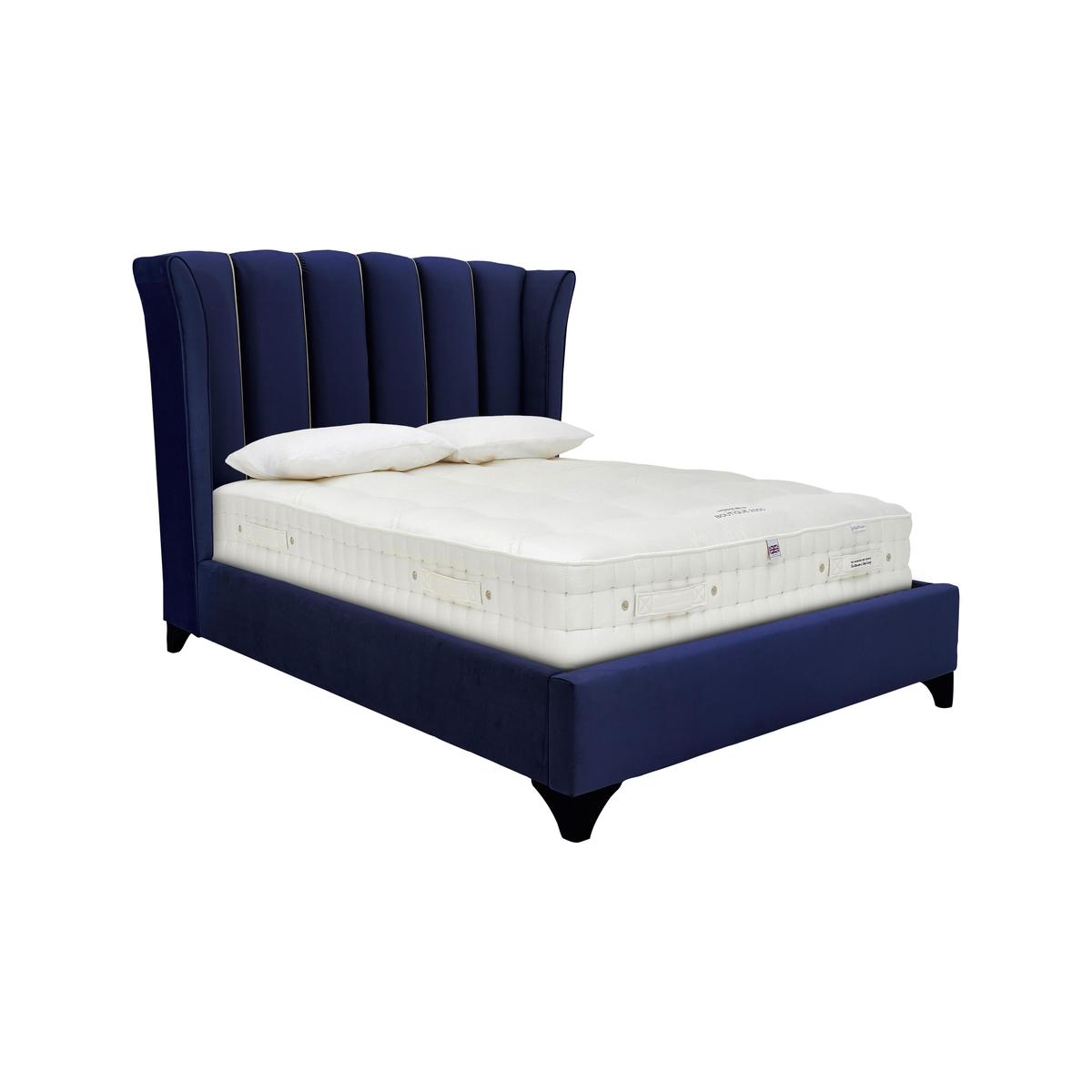 Ariel Velvet Bed Frame - King Size - Blue - By Furniture Village – image 1