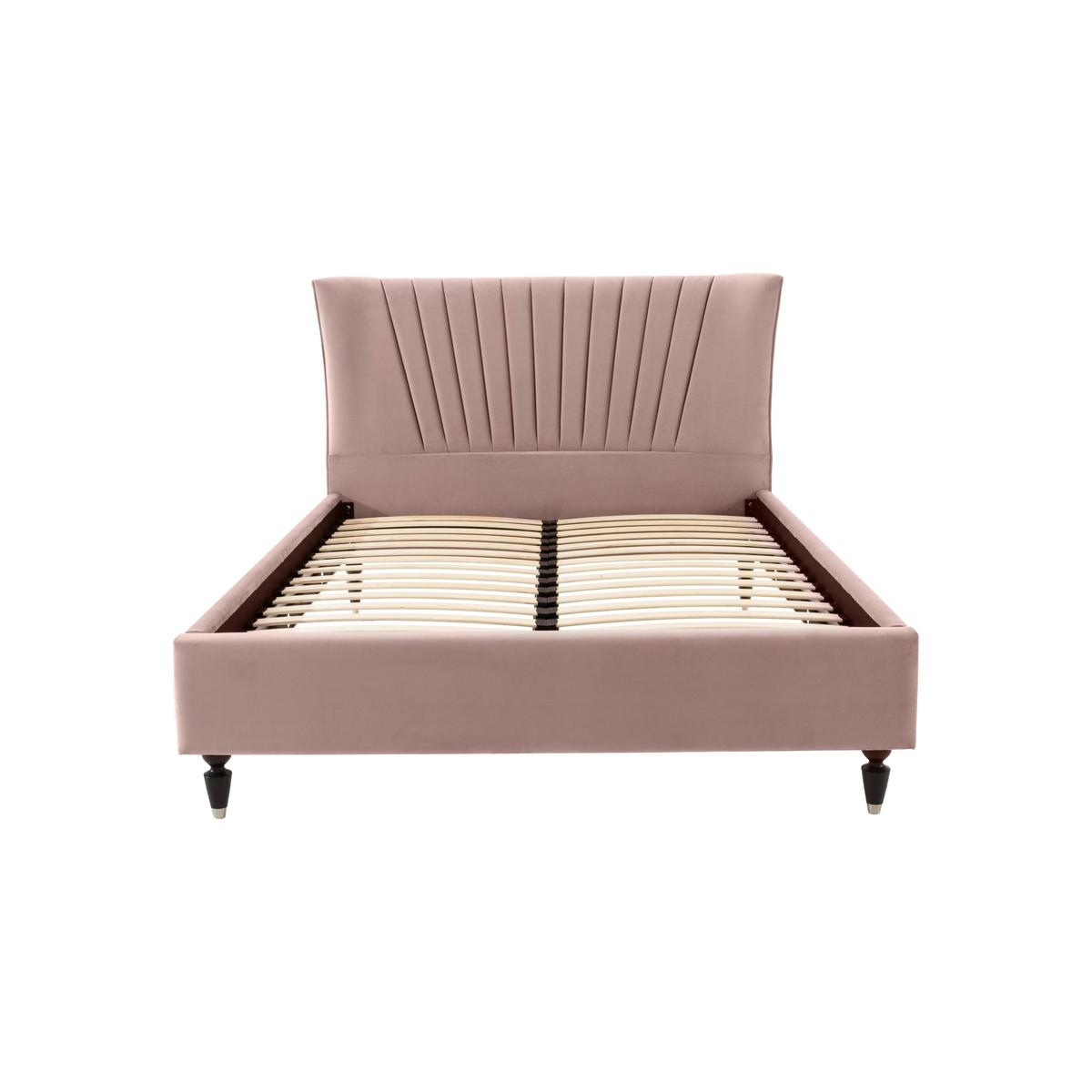 Narla Velvet Bed Frame - Double - Pink - By Furniture Village – image 2