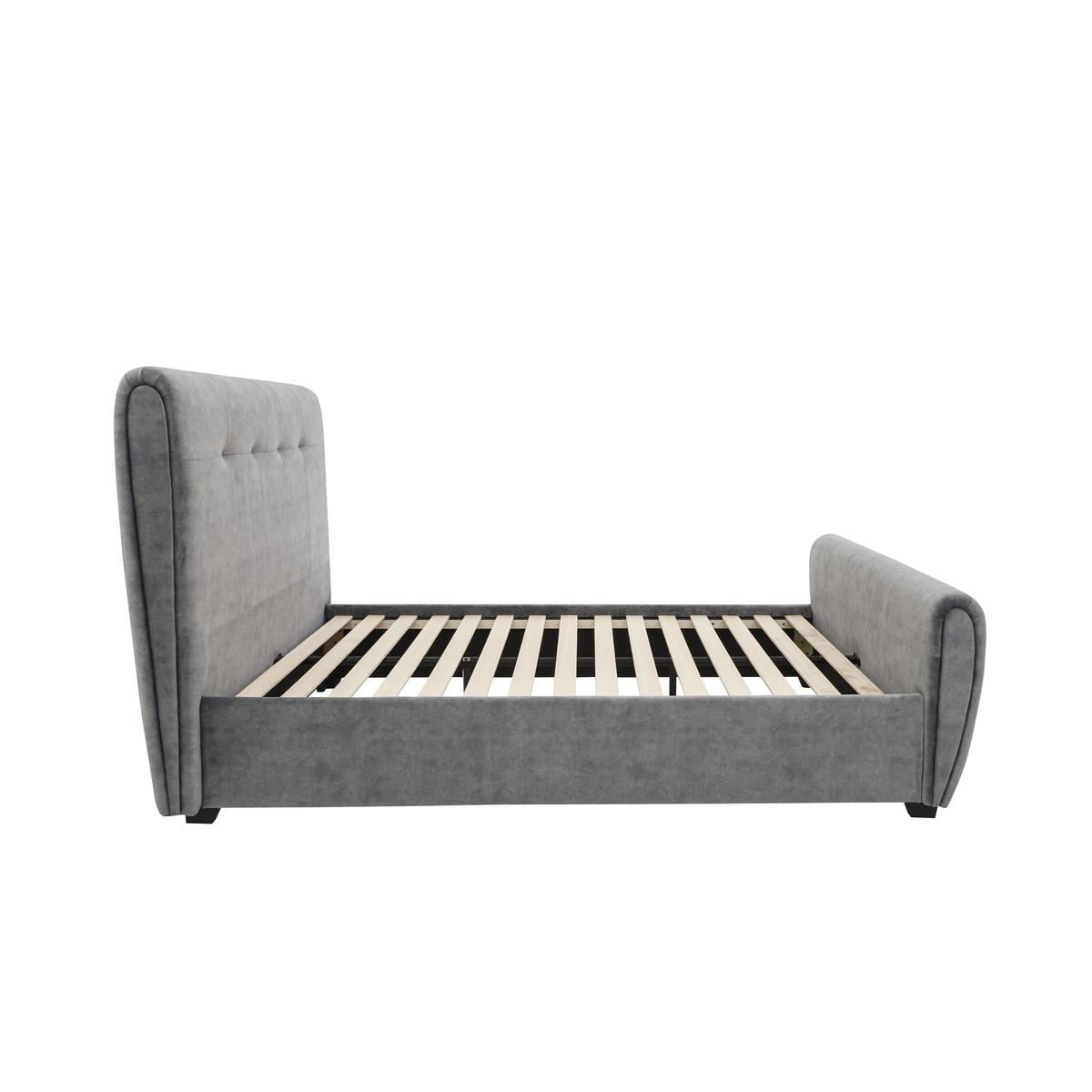 Tampa Brushed Velvet Bed Frame - Super King - Grey - By Furniture Village – image 6