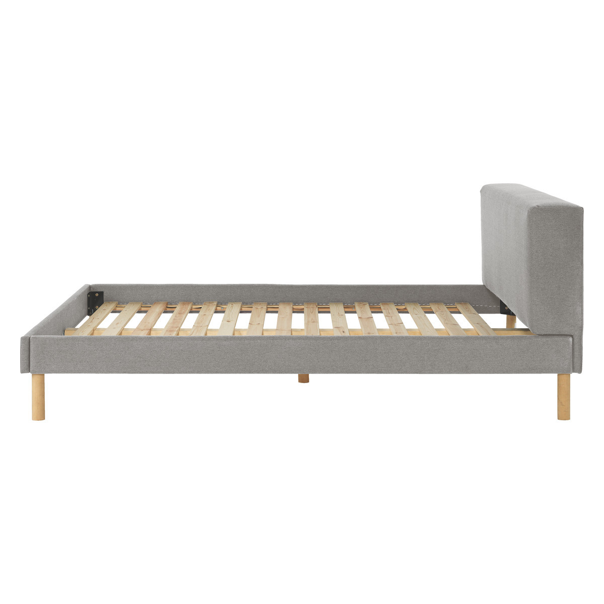 Fredd Grey Upholstered Kingsize Bed Frame 150Cm, Grey – image 3