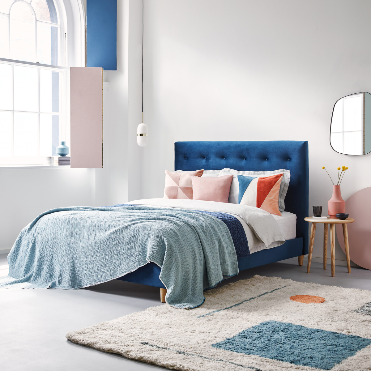 Hattie Grey FaBric Double Bed Frame 135Cm, Grey – image 3