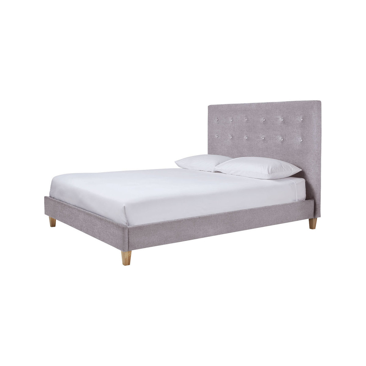 Hattie Grey FaBric Double Bed Frame 135Cm, Grey – image 1