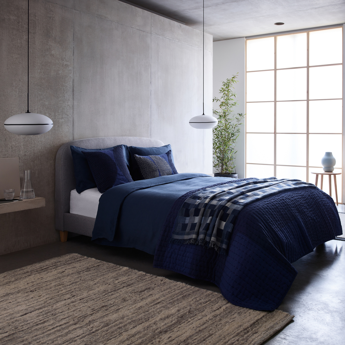 Elmy Grey FaBric Double Bed Frame 135Cm, Grey – image 4