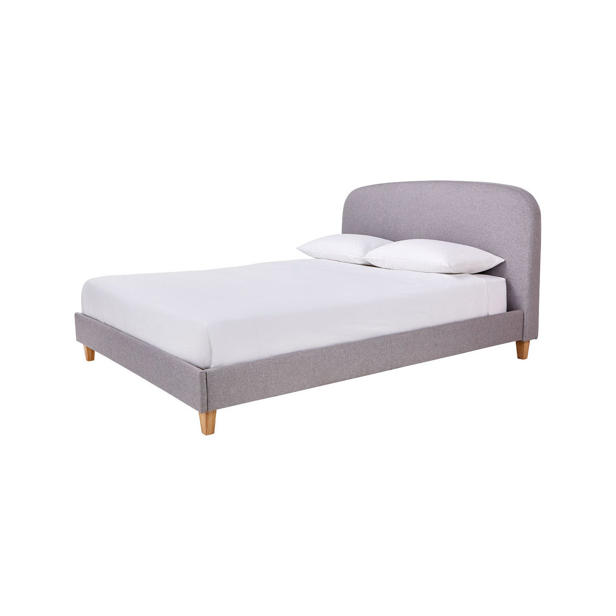 Elmy Grey FaBric Double Bed Frame 135Cm, Grey – image 1