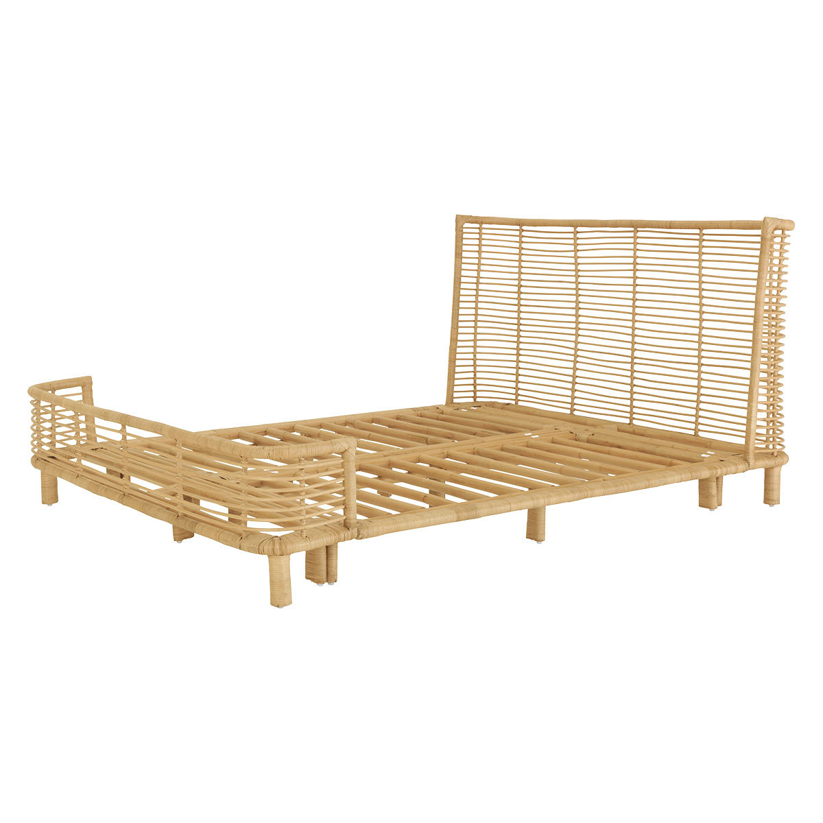 Nadia Natural Handwoven Rattan Kingsize Bed Frame 150Cm, Natural – image 5