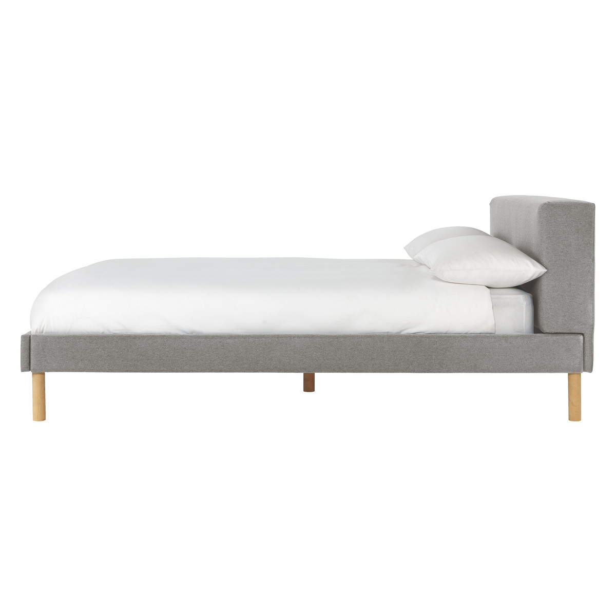Fredd Grey Upholstered Double Bed Frame 135Cm, Grey – image 8