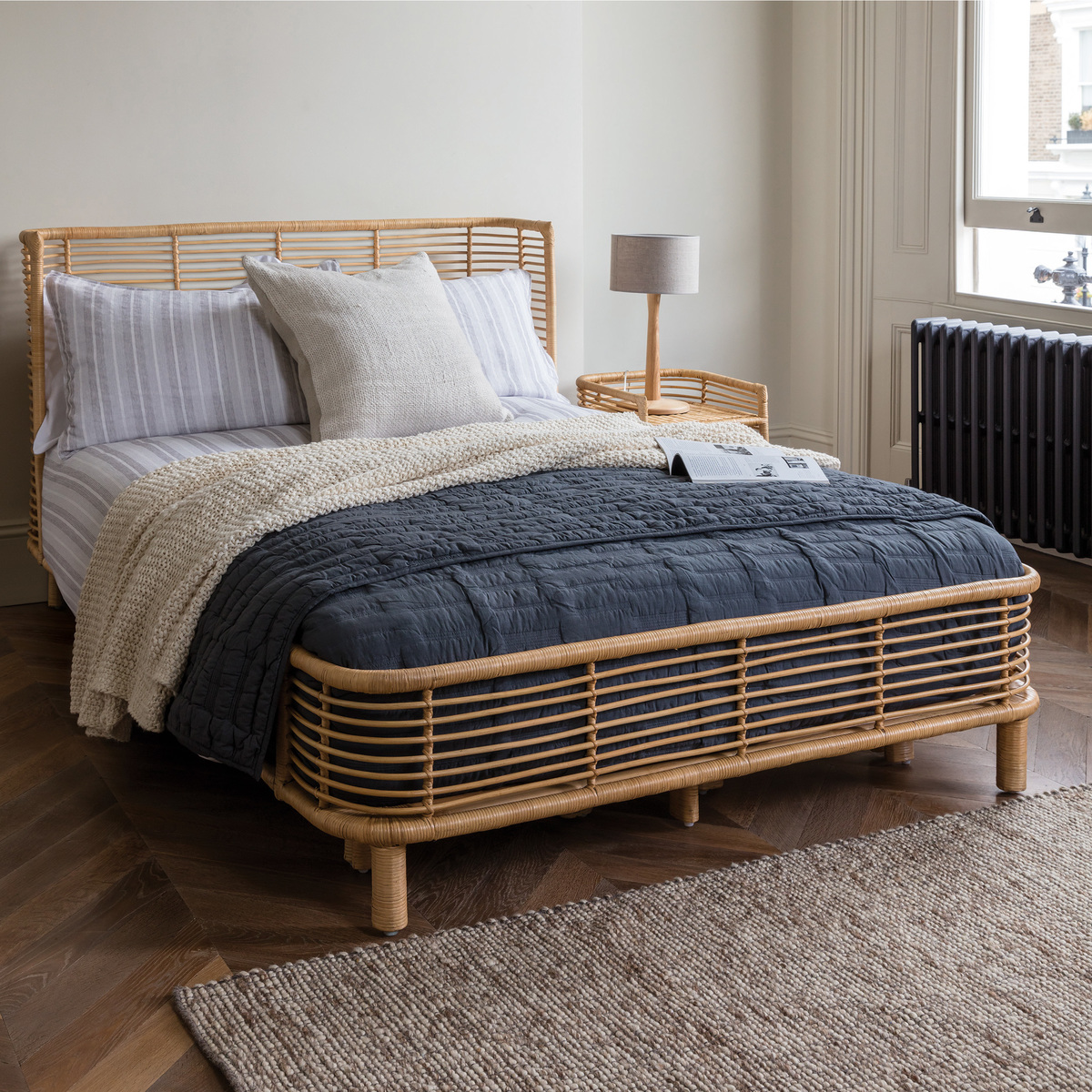 Nadia Natural Handwoven Rattan Double Bed Frame 135Cm, Natural – image 3