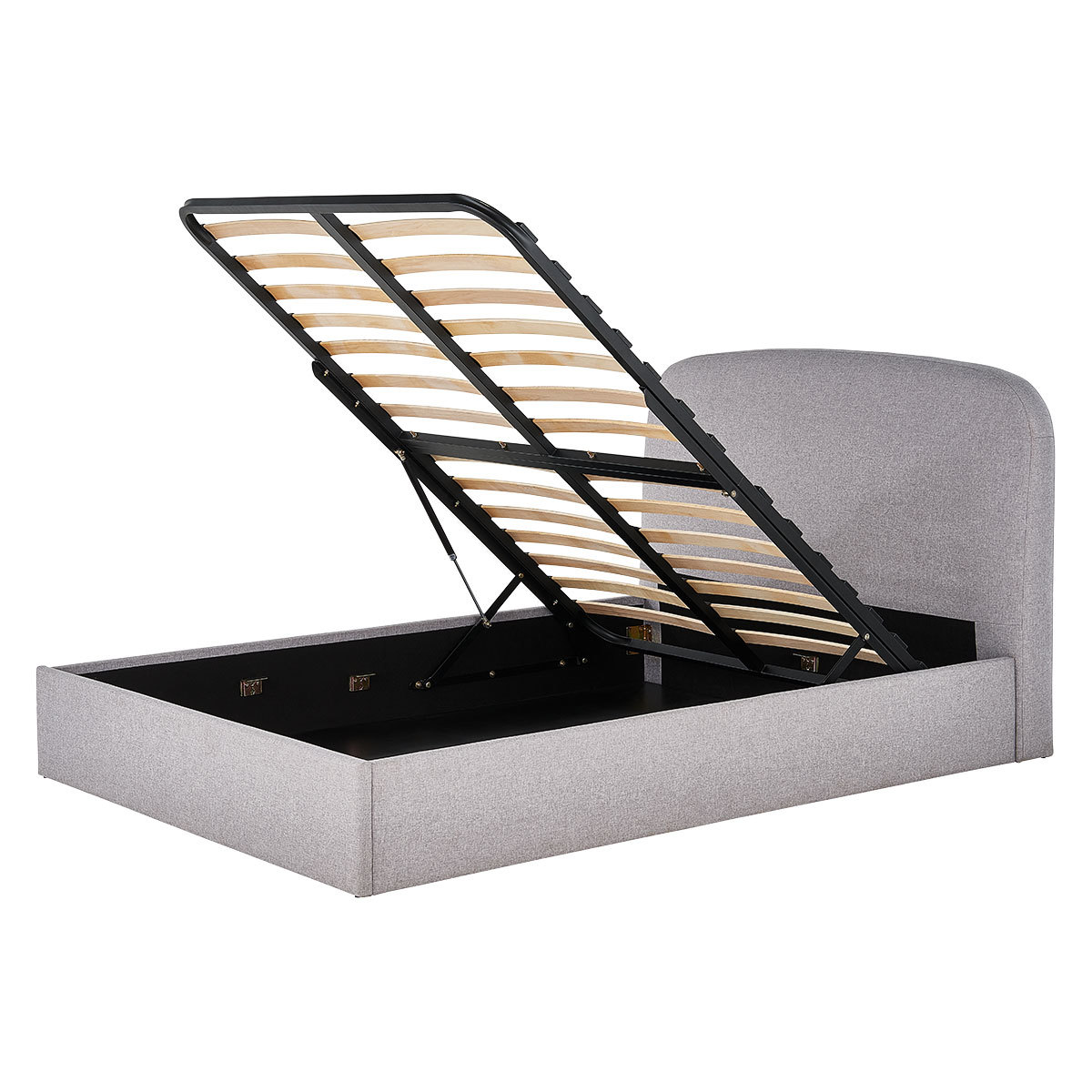 Elmy Grey FaBric Storage Ottoman Double Bed Frame 135Cm, Grey – image 8