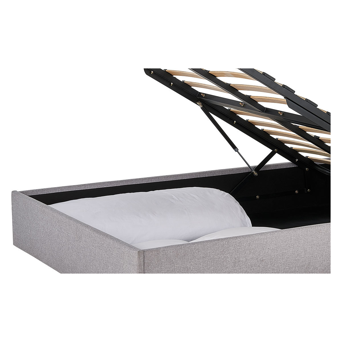 Elmy Grey FaBric Storage Ottoman Double Bed Frame 135Cm, Grey – image 9