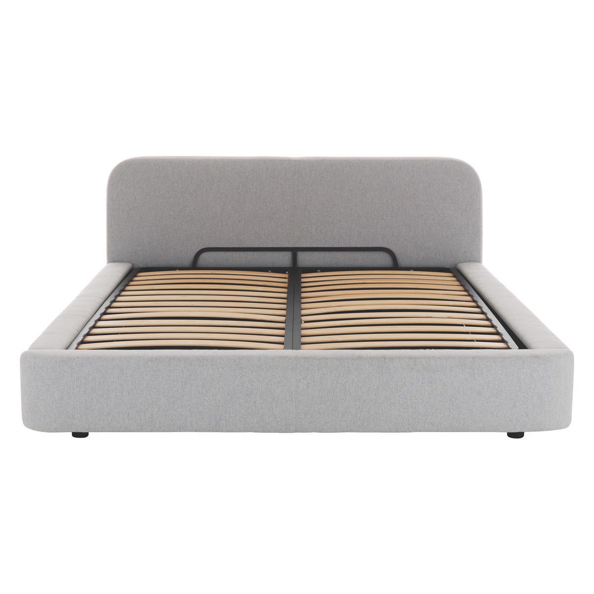 Ottori Grey Wool Eu Kingsize Bed Frame With Storage 160Cm, Grey – image 3