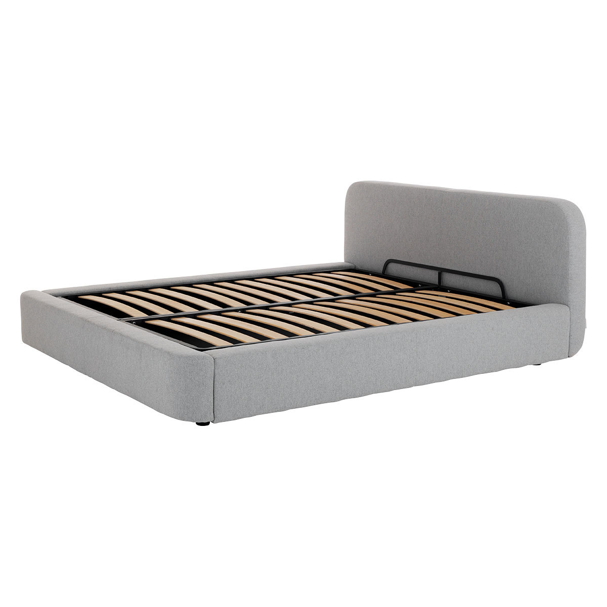 Ottori Grey Wool Eu Kingsize Bed Frame With Storage 160Cm, Grey – image 12