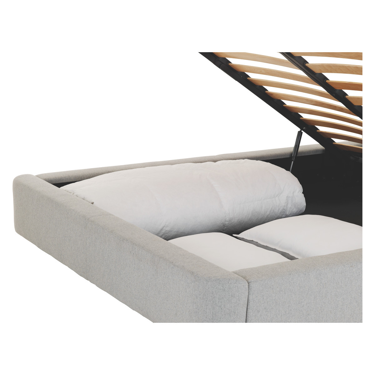 Ottori Grey Wool Eu Kingsize Bed Frame With Storage 160Cm, Grey – image 6