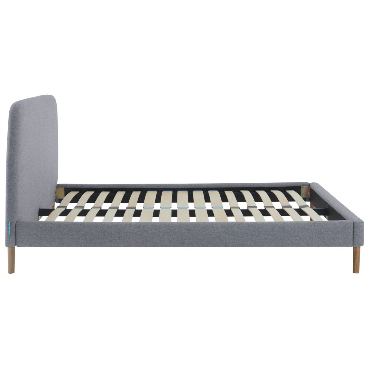 SIMBA Upholstered Bed Frame with Headboard, Double, Grey – image 3