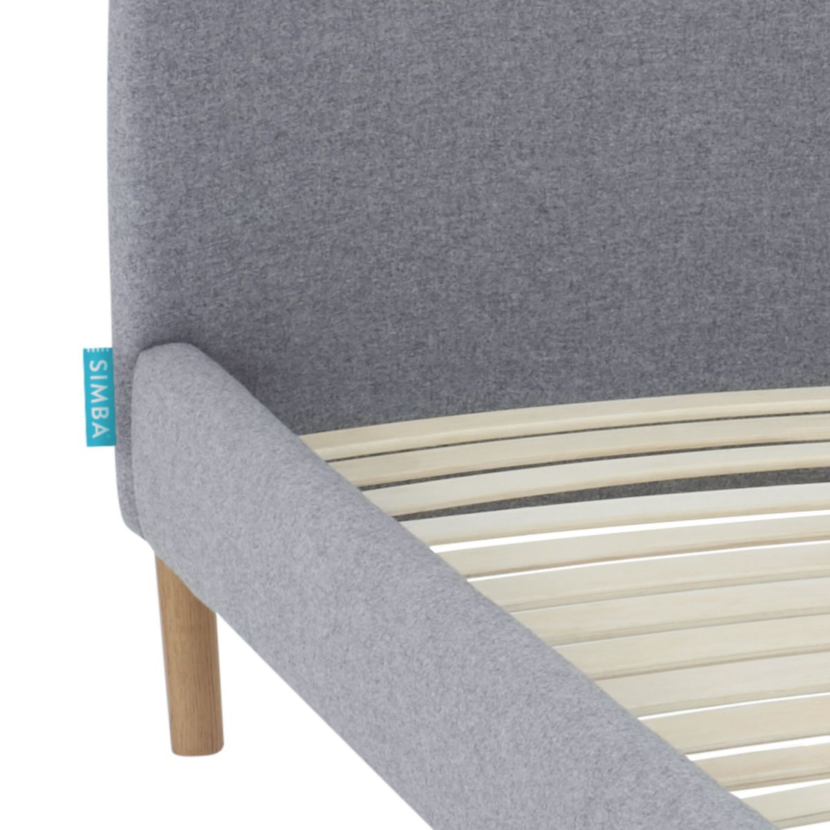 SIMBA Upholstered Bed Frame with Headboard, Double, Grey – image 4
