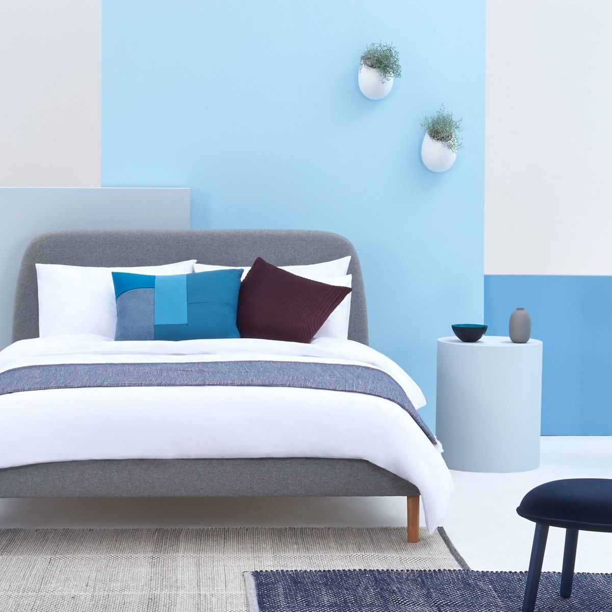SIMBA Upholstered Bed Frame with Headboard, Double, Grey – image 5