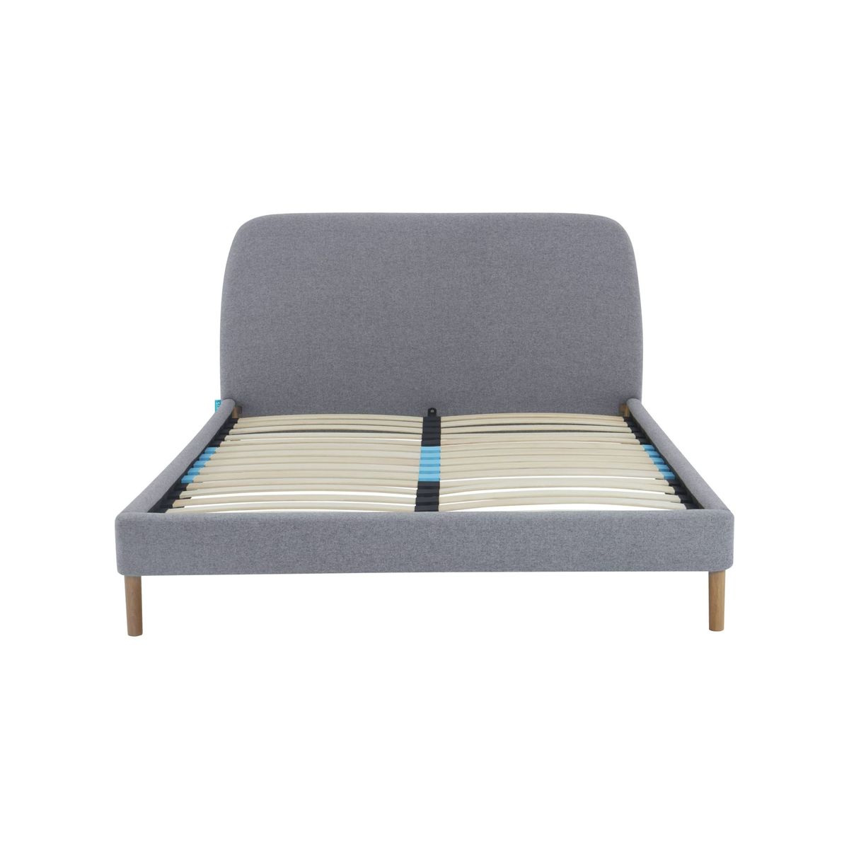 SIMBA Upholstered Bed Frame with Headboard, Double, Grey – image 2