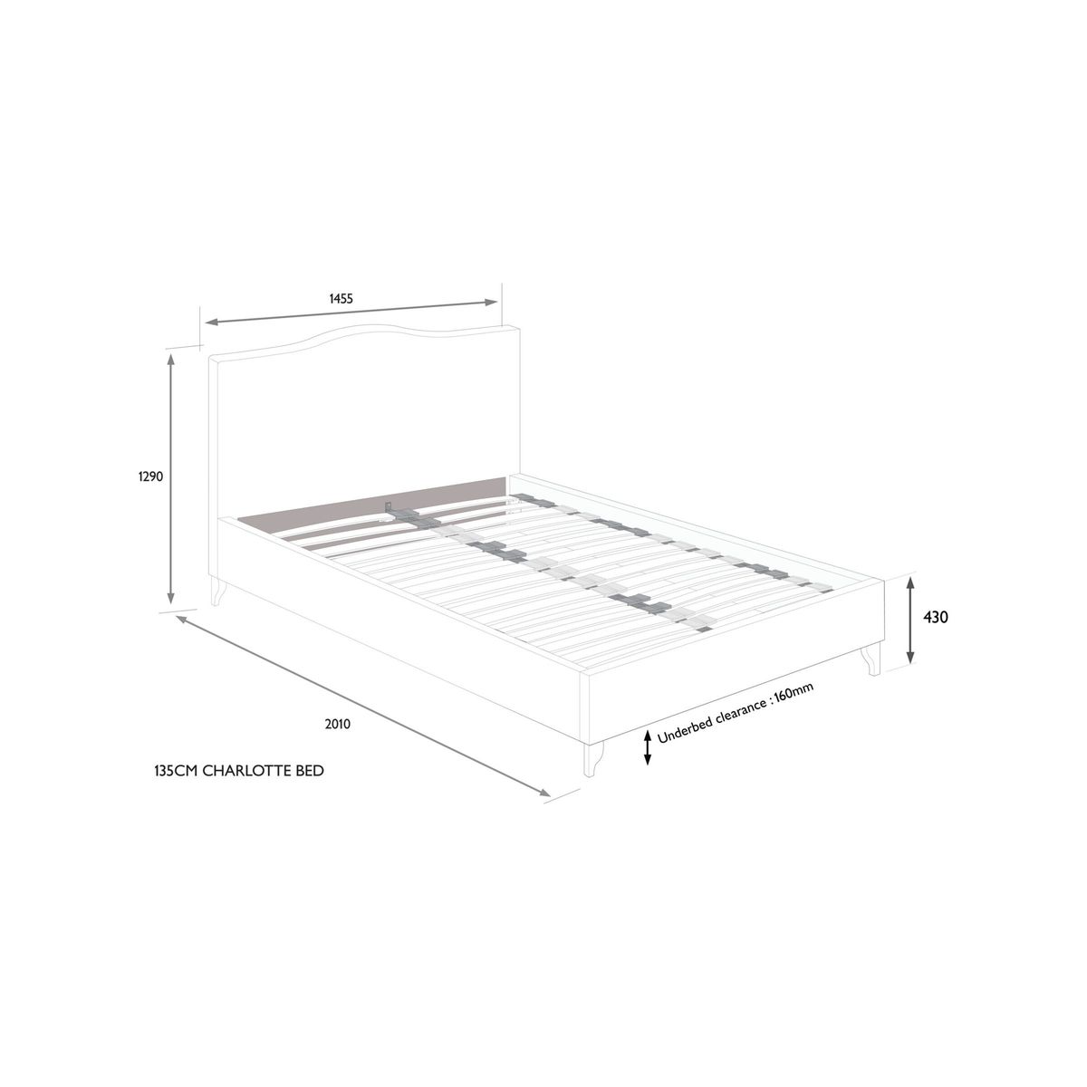 John Lewis & Partners Charlotte Upholstered Bed Frame, Double – image 6