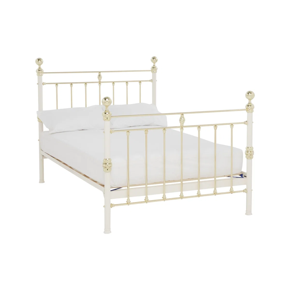 Wrought Iron And Brass Bed Co. George Bed Frame, Super King Size, Ivory – image 1