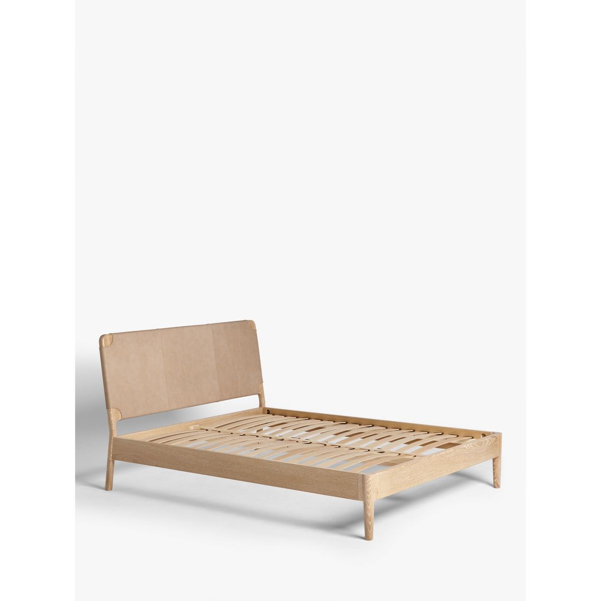 John Lewis & Partners Leather Bed Frame, Double, Natural – image 2