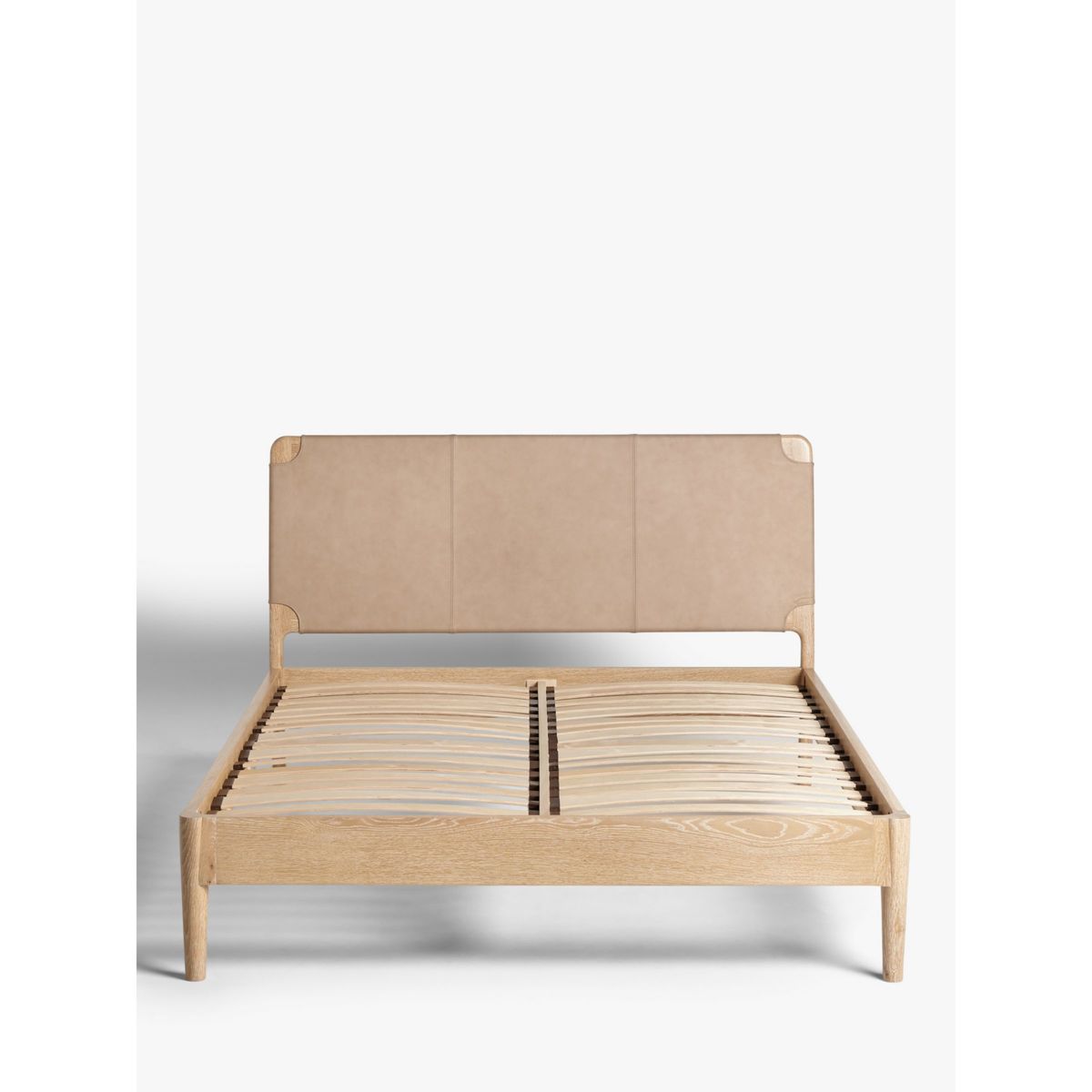 John Lewis & Partners Leather Bed Frame, Double, Natural – image 3