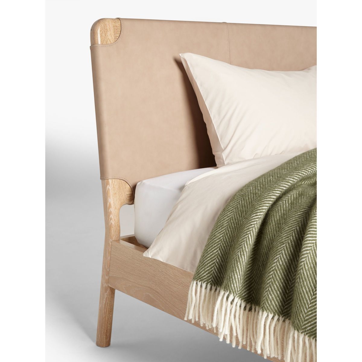 John Lewis & Partners Leather Bed Frame, Double, Natural – image 5