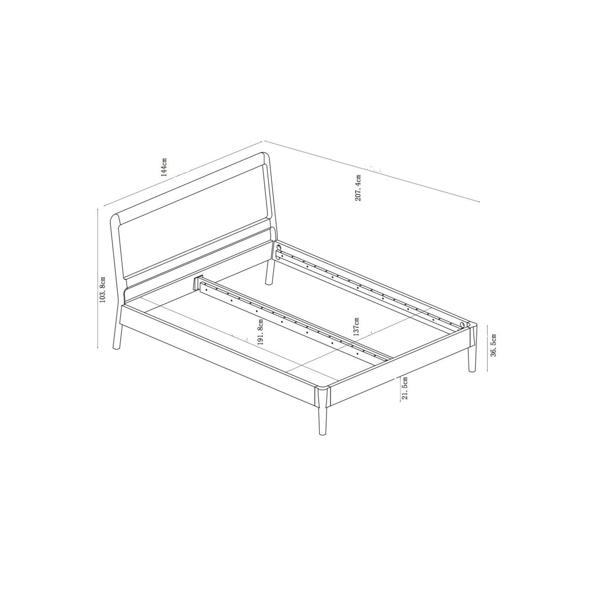 John Lewis & Partners Leather Bed Frame, Double, Natural – image 6