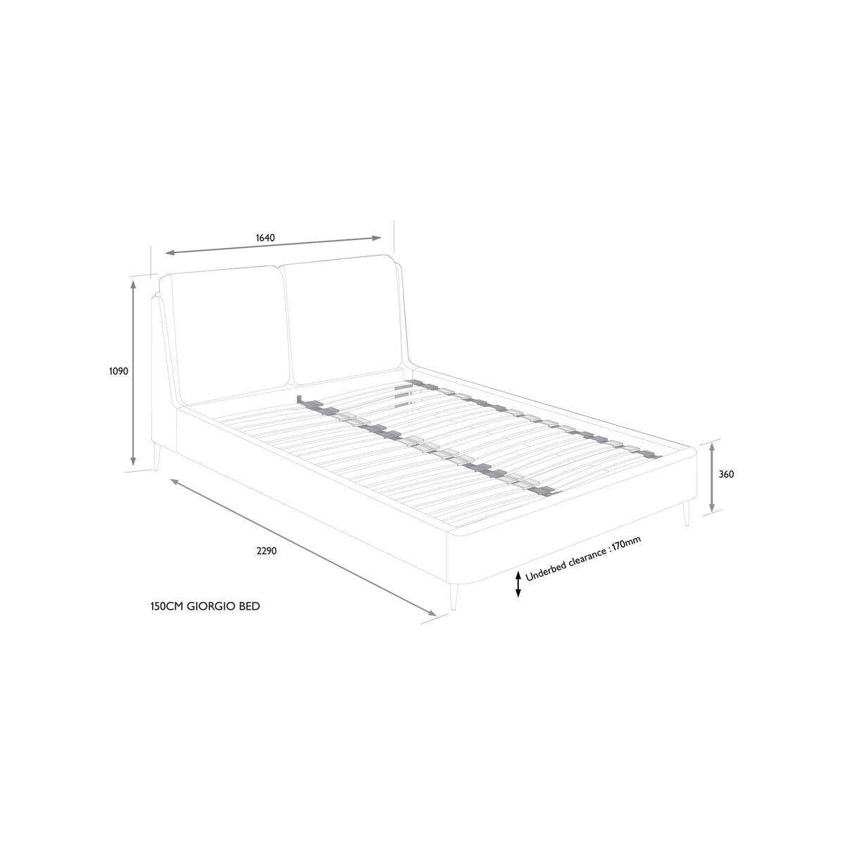 John Lewis & Partners Giorgio Upholstered Bed Frame, King Size, Opulence Steel – image 6