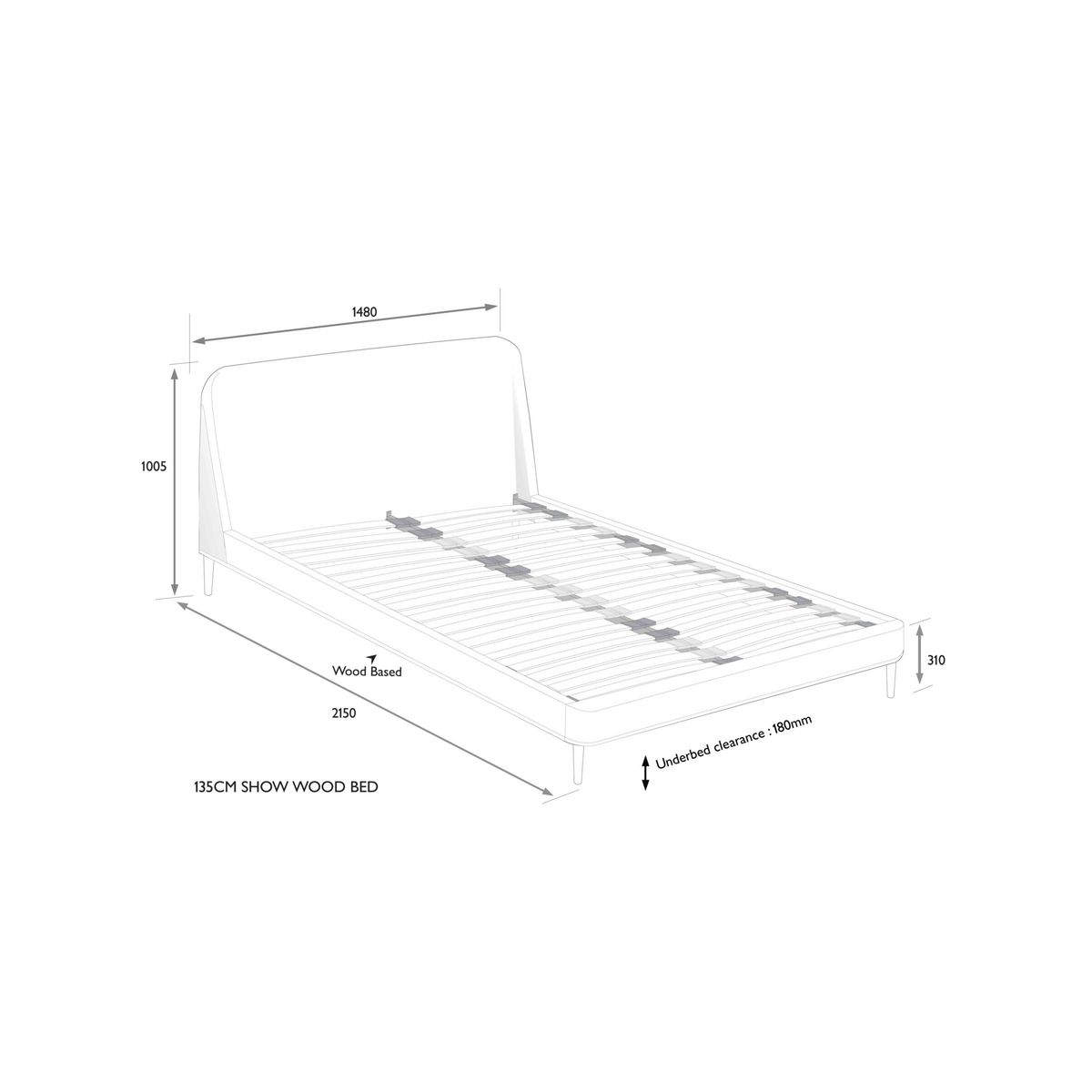 John Lewis & Partners Show-Wood Upholstered Bed Frame, Double – image 6