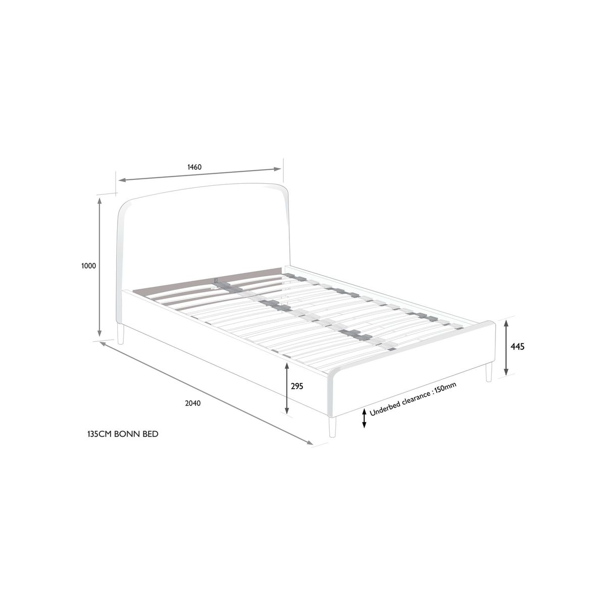 House by John Lewis Bonn Upholstered Bed Frame, Double, Saga Grey – image 7