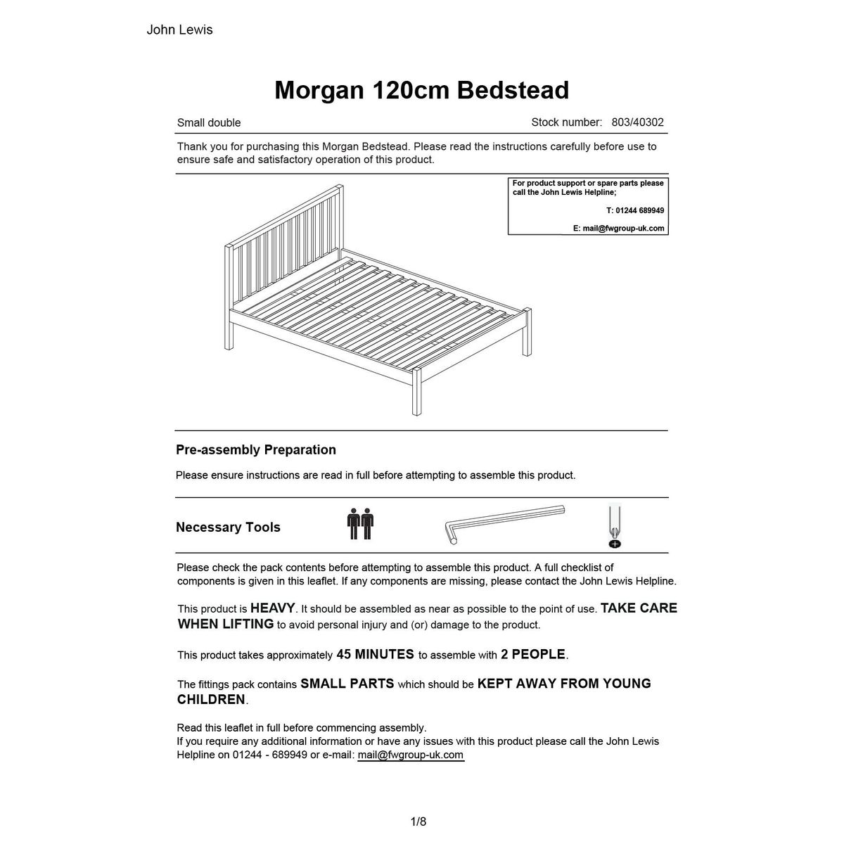 John Lewis & Partners Morgan Bed Frame, Small Double, Oak – image 8