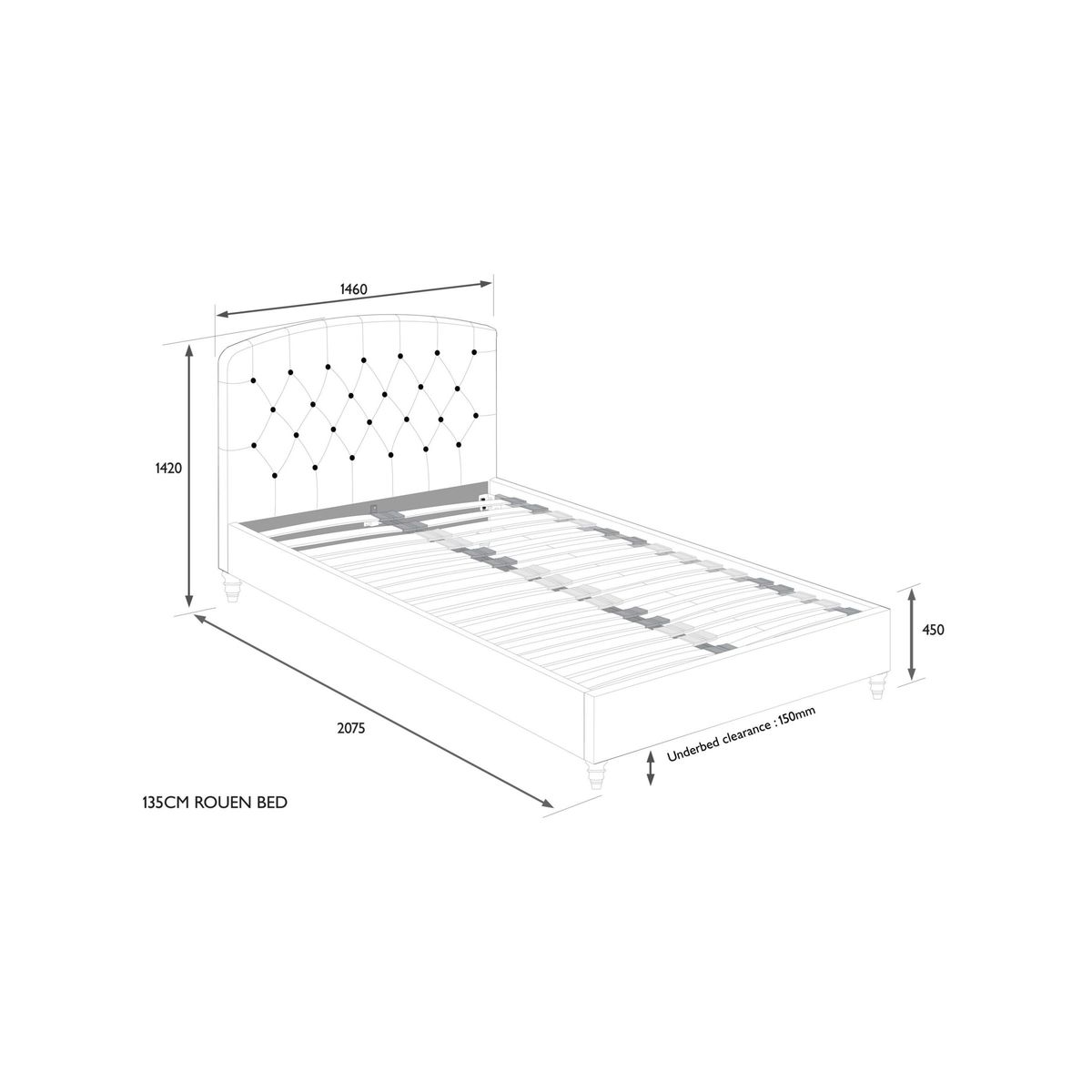 John Lewis & Partners Rouen Upholstered Bed Frame, King Size, Topaz Beige – image 6