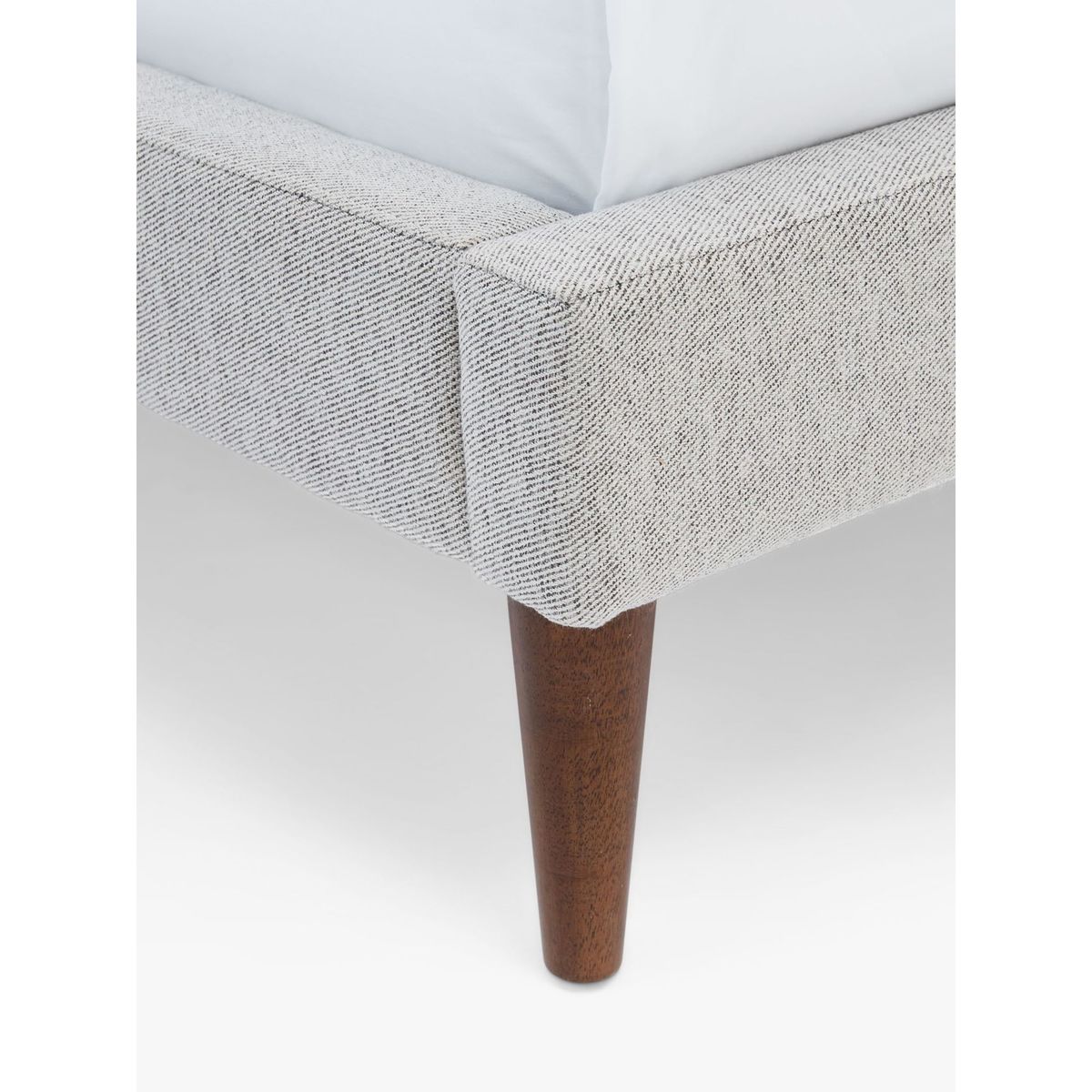 west elm Grid Tufted Upholstered Bed Frame, Double, Stone Twill – image 3