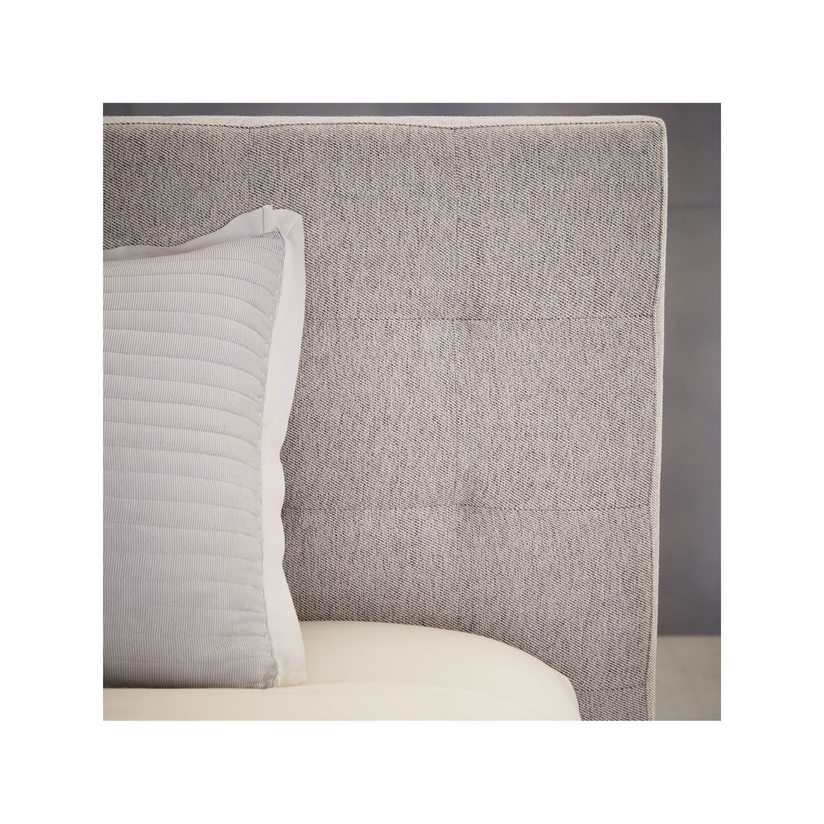 west elm Grid Tufted Upholstered Bed Frame, Double, Stone Twill – image 4