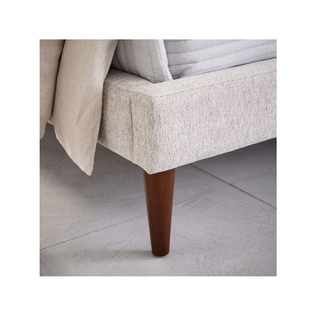 west elm Grid Tufted Upholstered Bed Frame, Double, Stone Twill – image 7